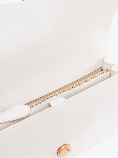 Leather shoulder bag with love birds buckle thumbnail