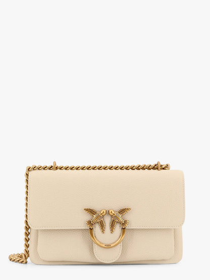 Leather shoulder bag with metal love birds buckle thumbnail