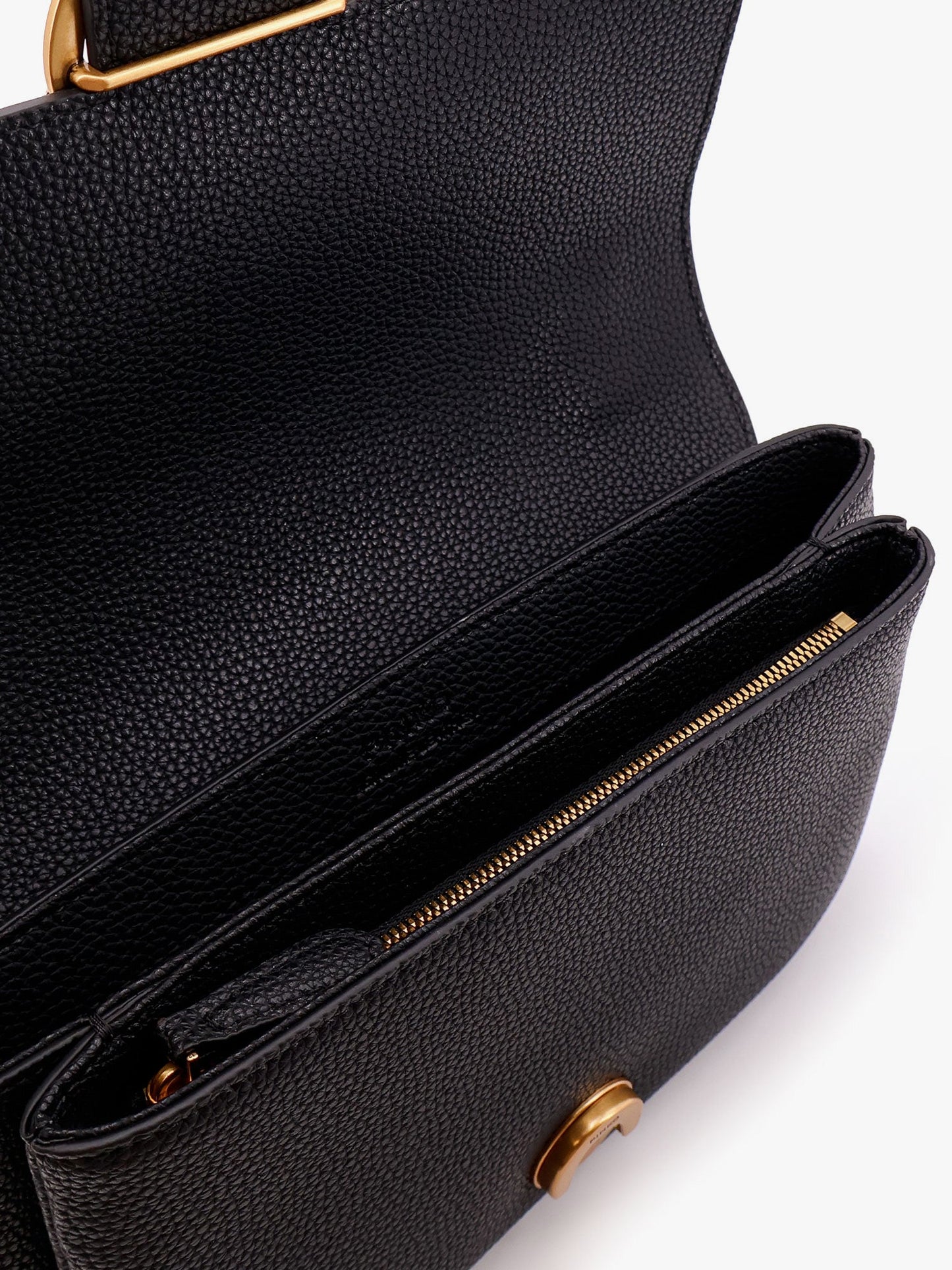 Borsa a tracolla in pelle con fibbia love birds in metallo