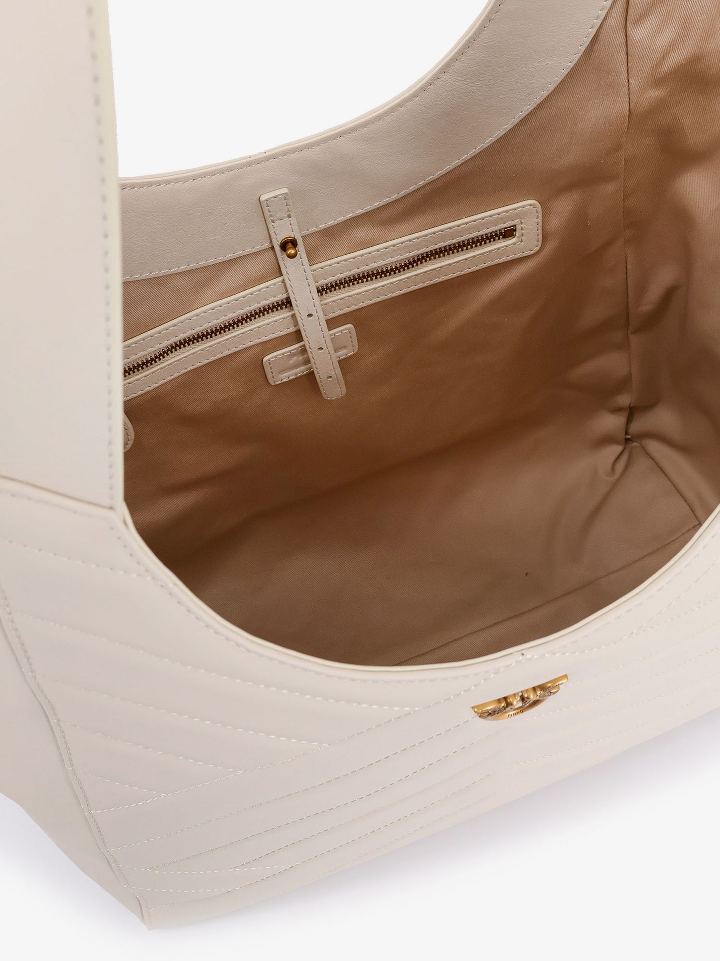 Borsa a spalla in pelle impunturata