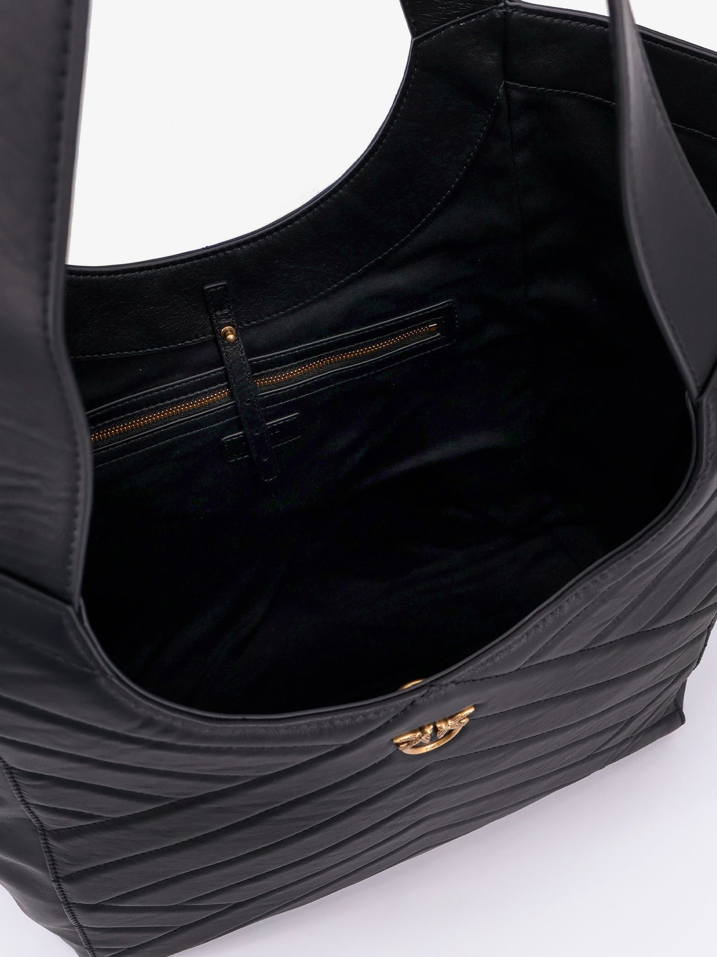 Borsa a spalla in pelle impunturata