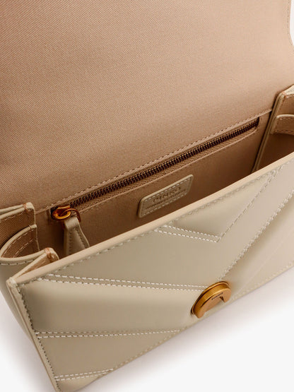 Borsa a tracolla in pelle matelassé con fibbia love birds thumbnail