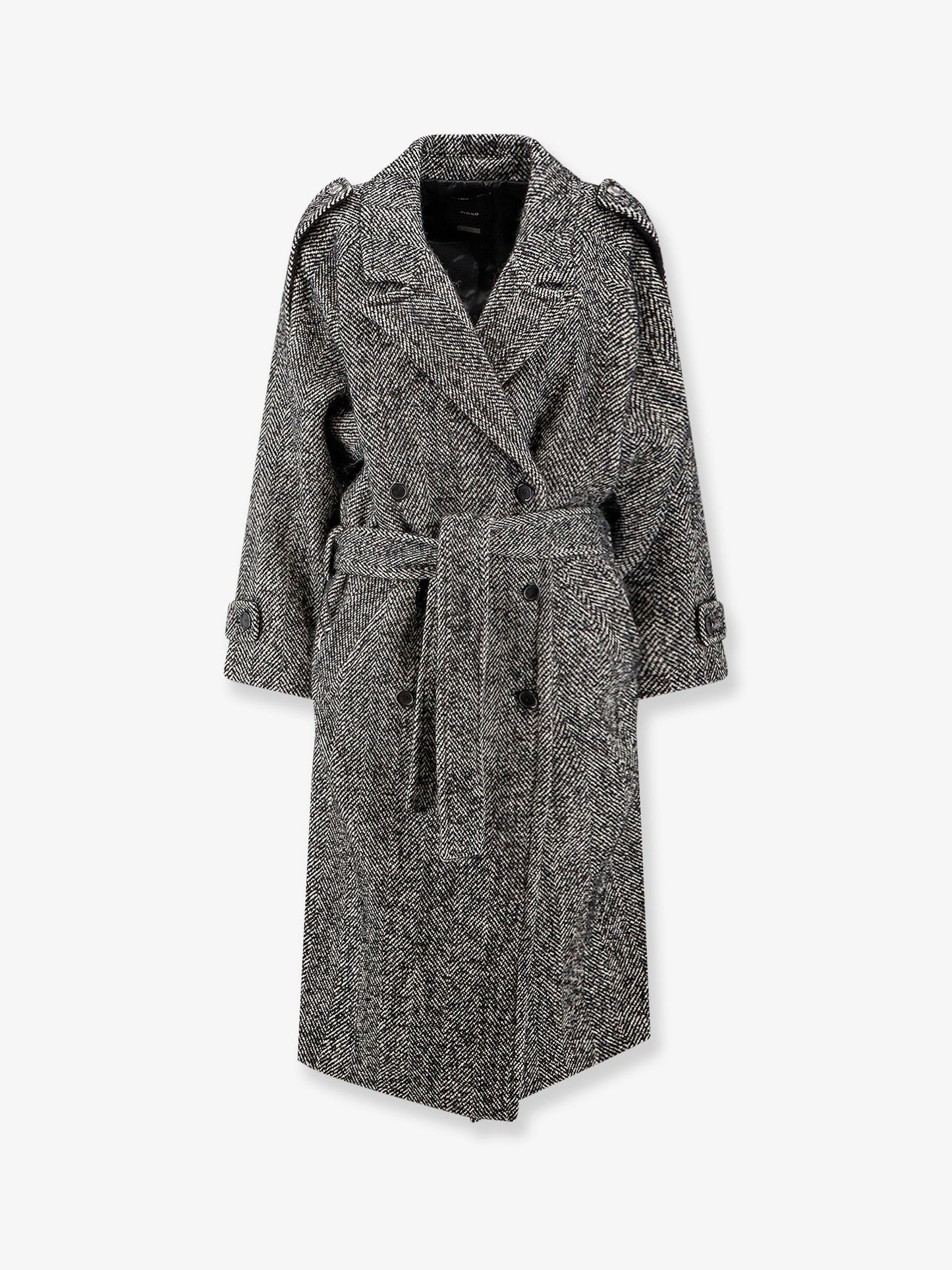 Cappotto Carrube in panno chevron