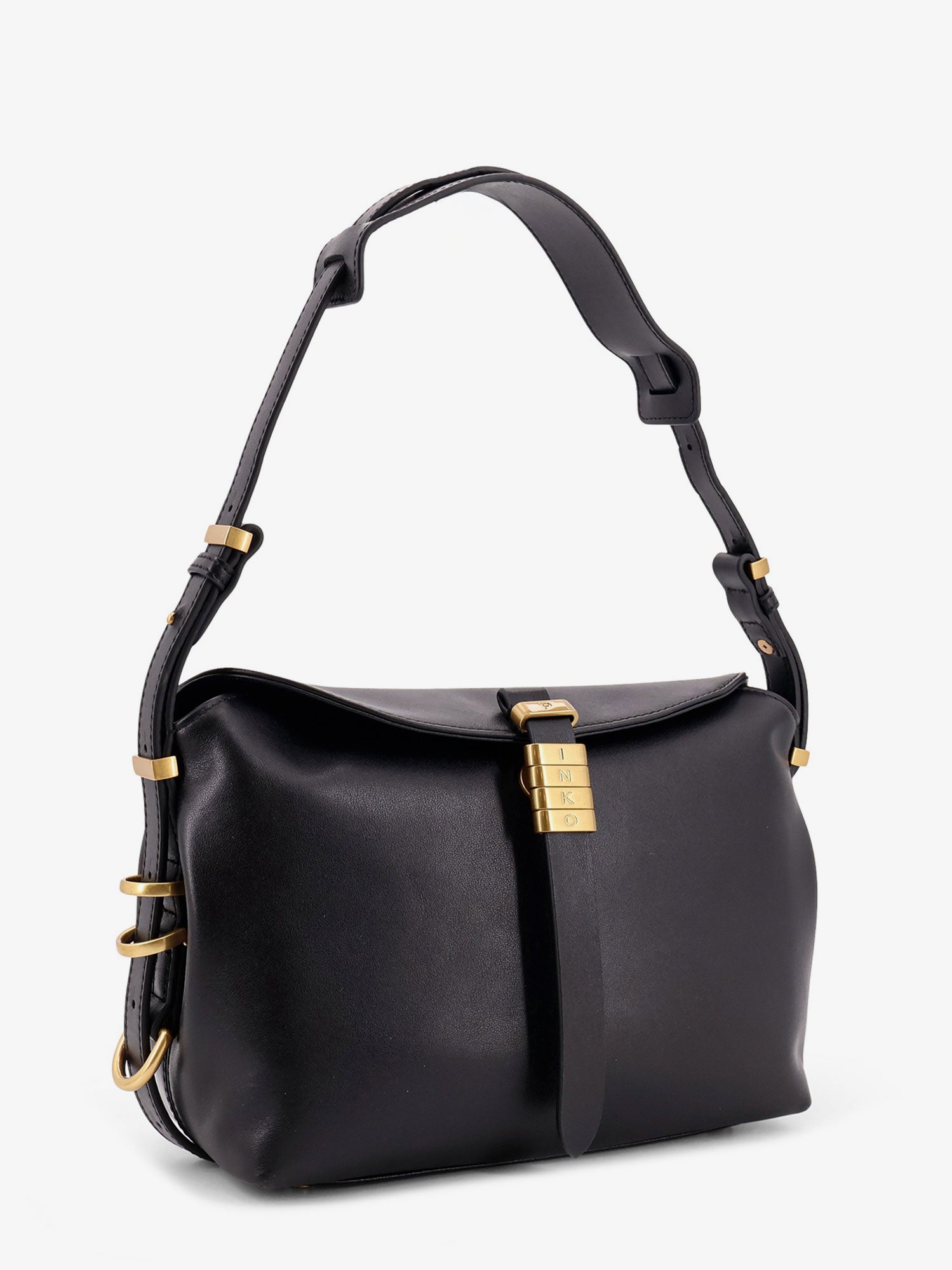 Leather shoulder bag with metal logo detail PINKO - Nugnes1920
