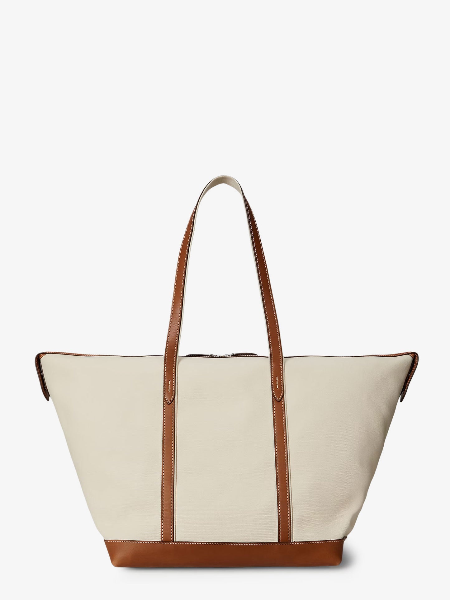 Canvas travel bag with leather profiles