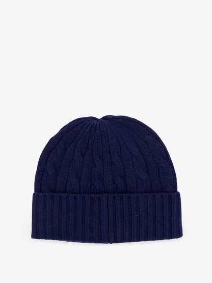 Wool blend cable knit beanie hat thumbnail
