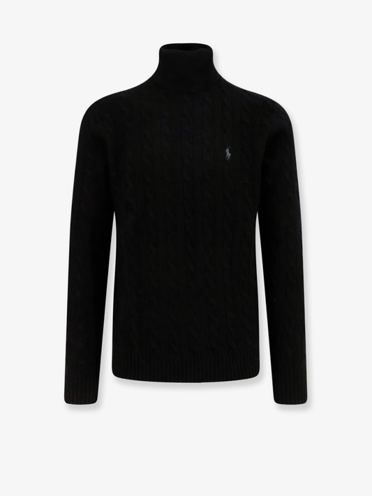Wool and cashmere sweater with frontal logo