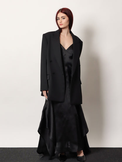 Viora double-breasted wool blend blazer thumbnail