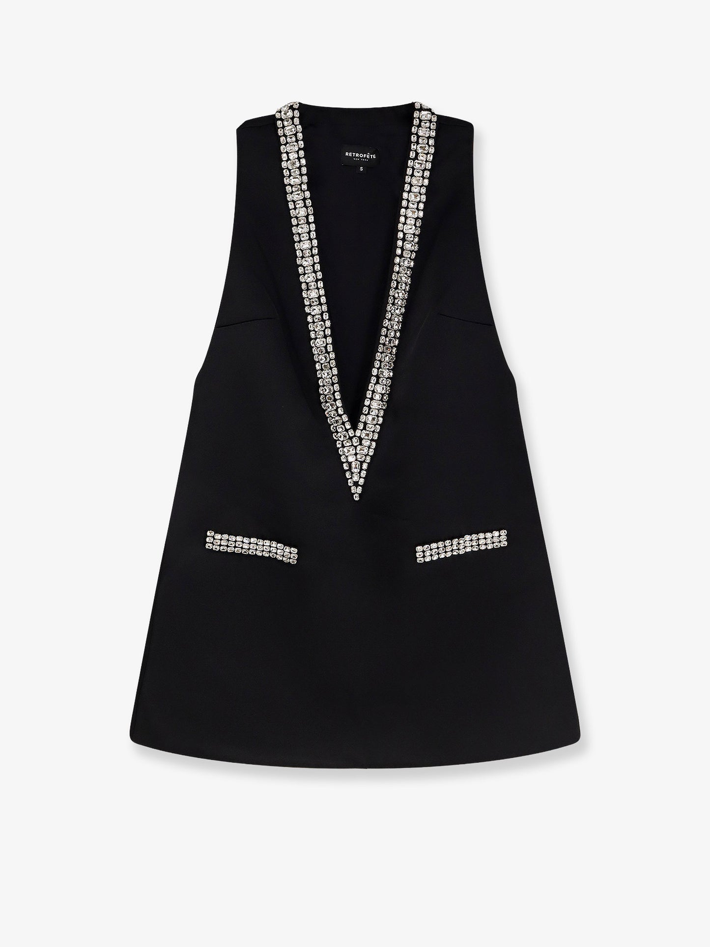 Nancie satin mini dress with rhinestones