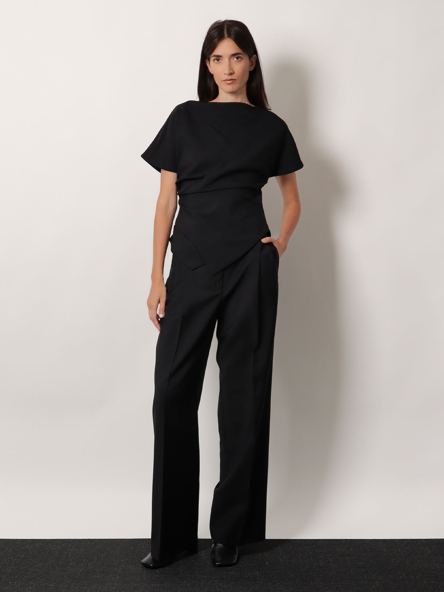 Midwaist wool blend trousers