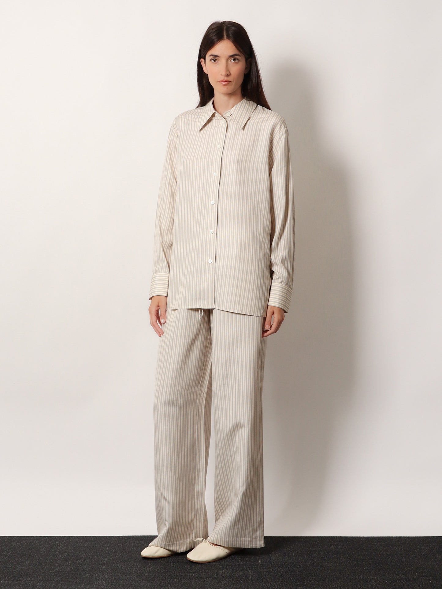 Silk striped trousers