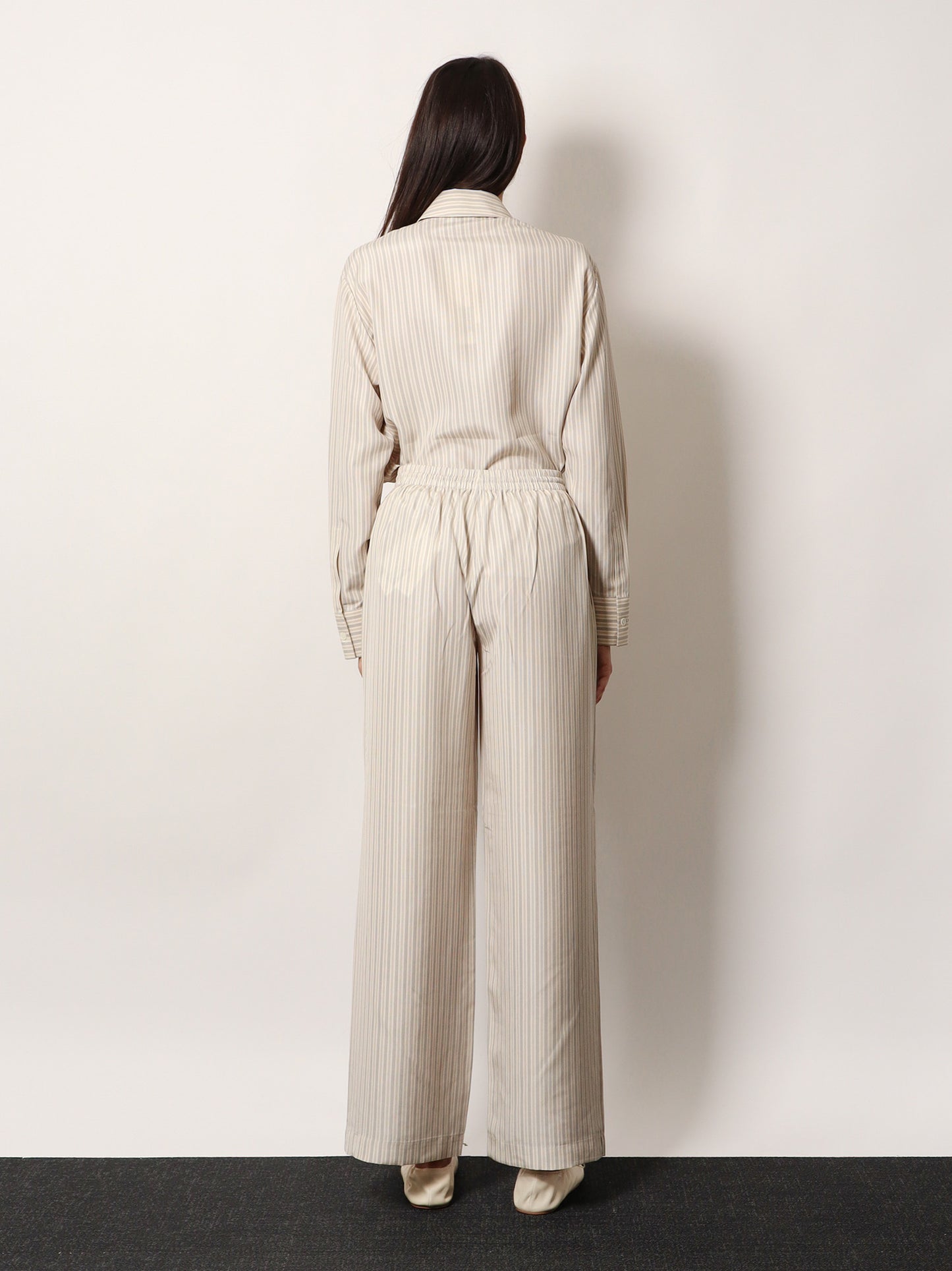 Silk striped trousers