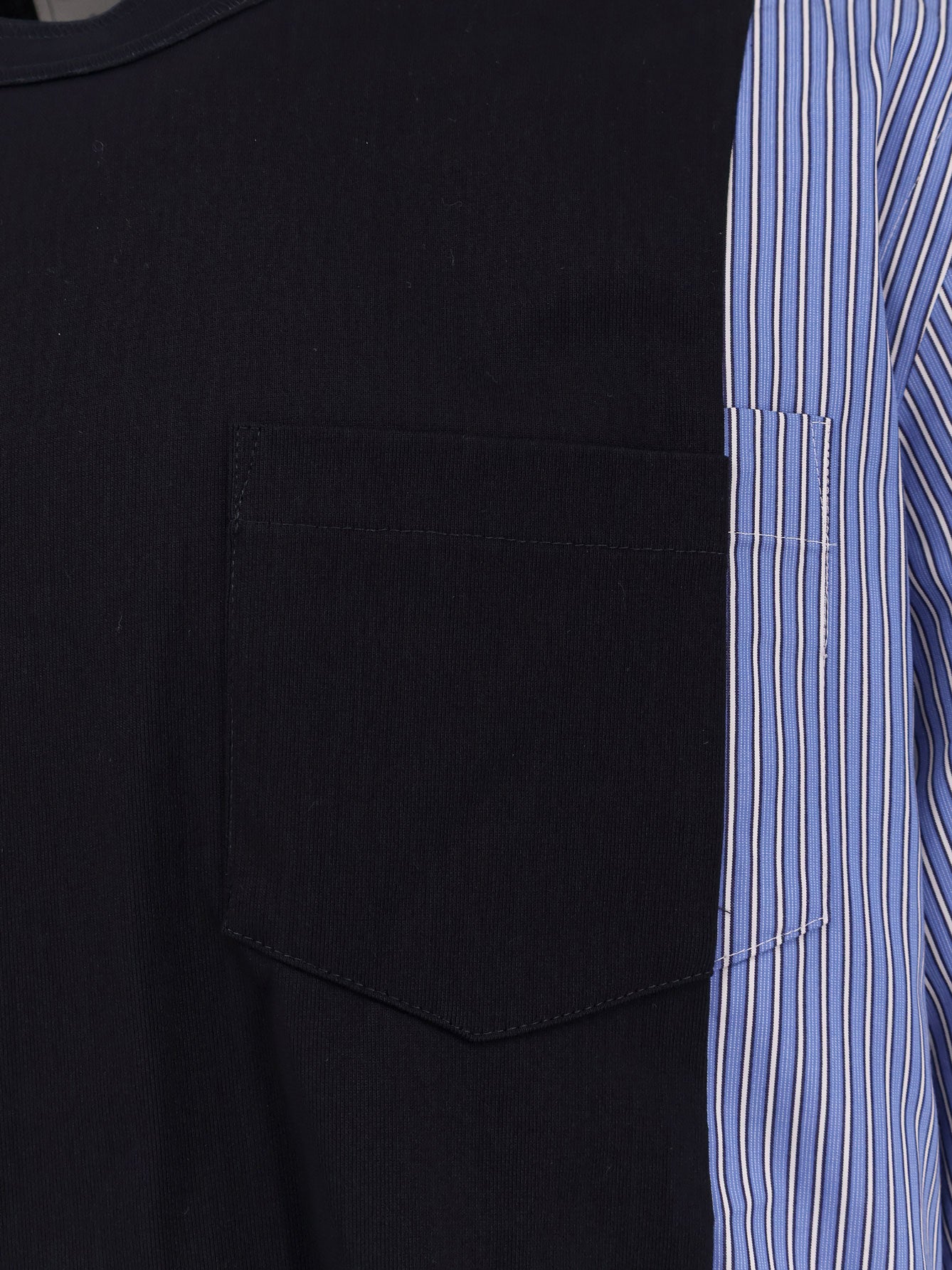 Cotton jersey T-shirt with popeline inserts