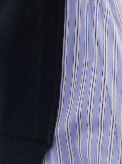 Cardigan in cotone con inserti in mesh thumbnail