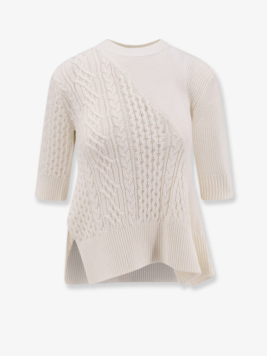 Asymmetrical cotton blend sweater