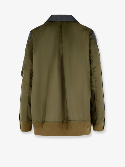 Double-breasted wool and nylon blazer thumbnail