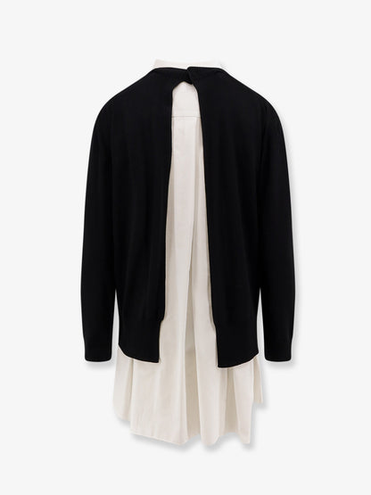 Vestito corto in popeline di cotone e maglia thumbnail