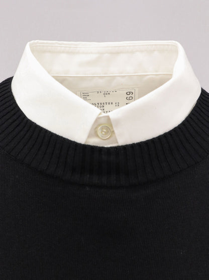 Vestito corto in popeline di cotone e maglia thumbnail