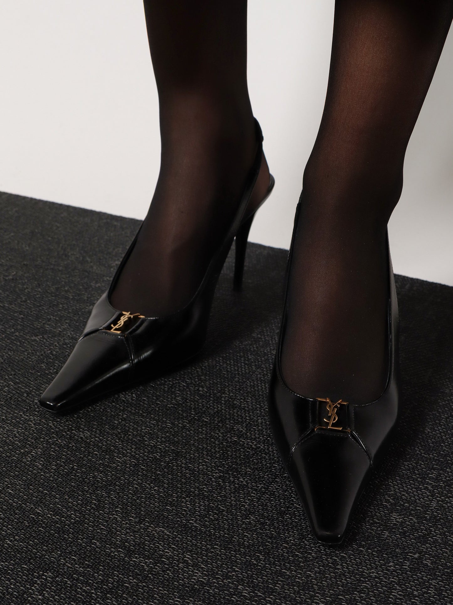 Babylone 90 Pum leather slingback pumps