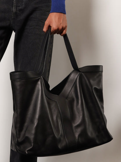 Y Oversize leather tote bag thumbnail