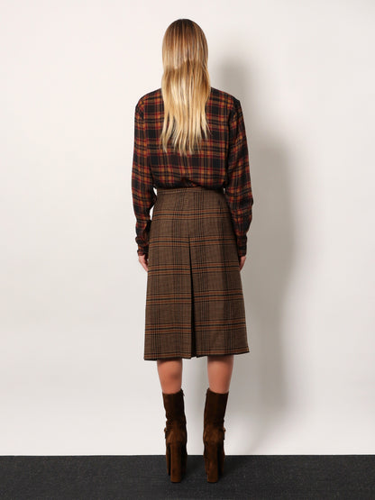 Prince of Wales certified virgin wool skirt thumbnail