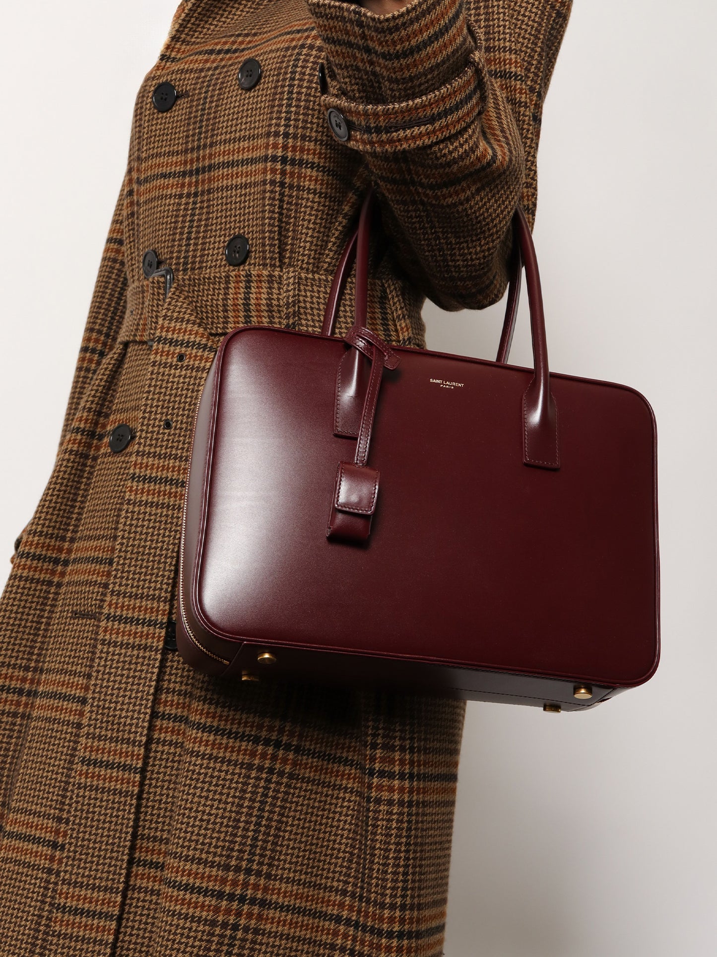 Sac de Jour in Box leather handbag with metal lock detail