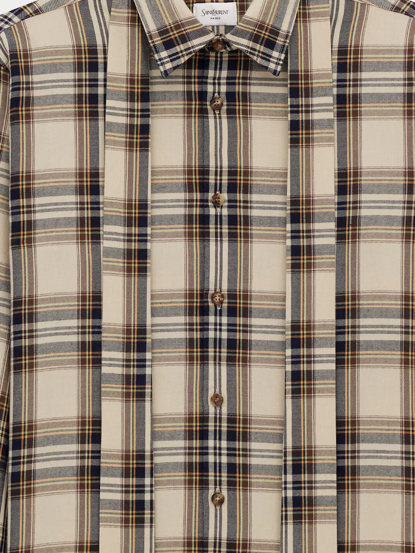 Cotton tartan lavallière shirt