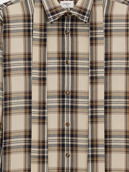 Cotton tartan lavallière shirt thumbnail