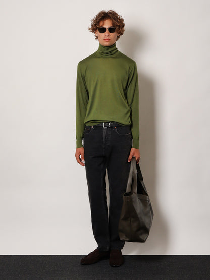 Cashmere, wool and silk turtleneck sweater thumbnail