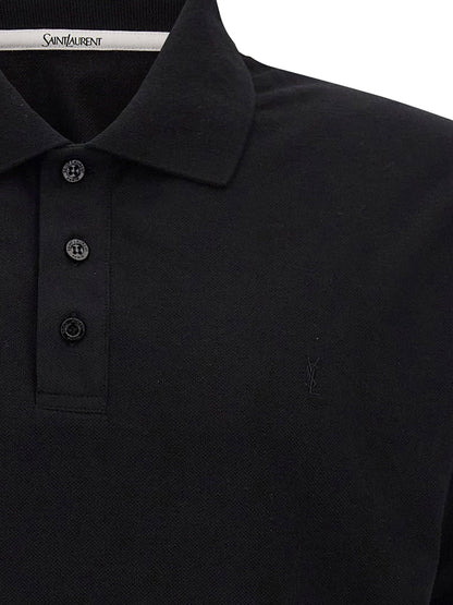 Cotton blend polo shirt with Cassandre embroidery thumbnail