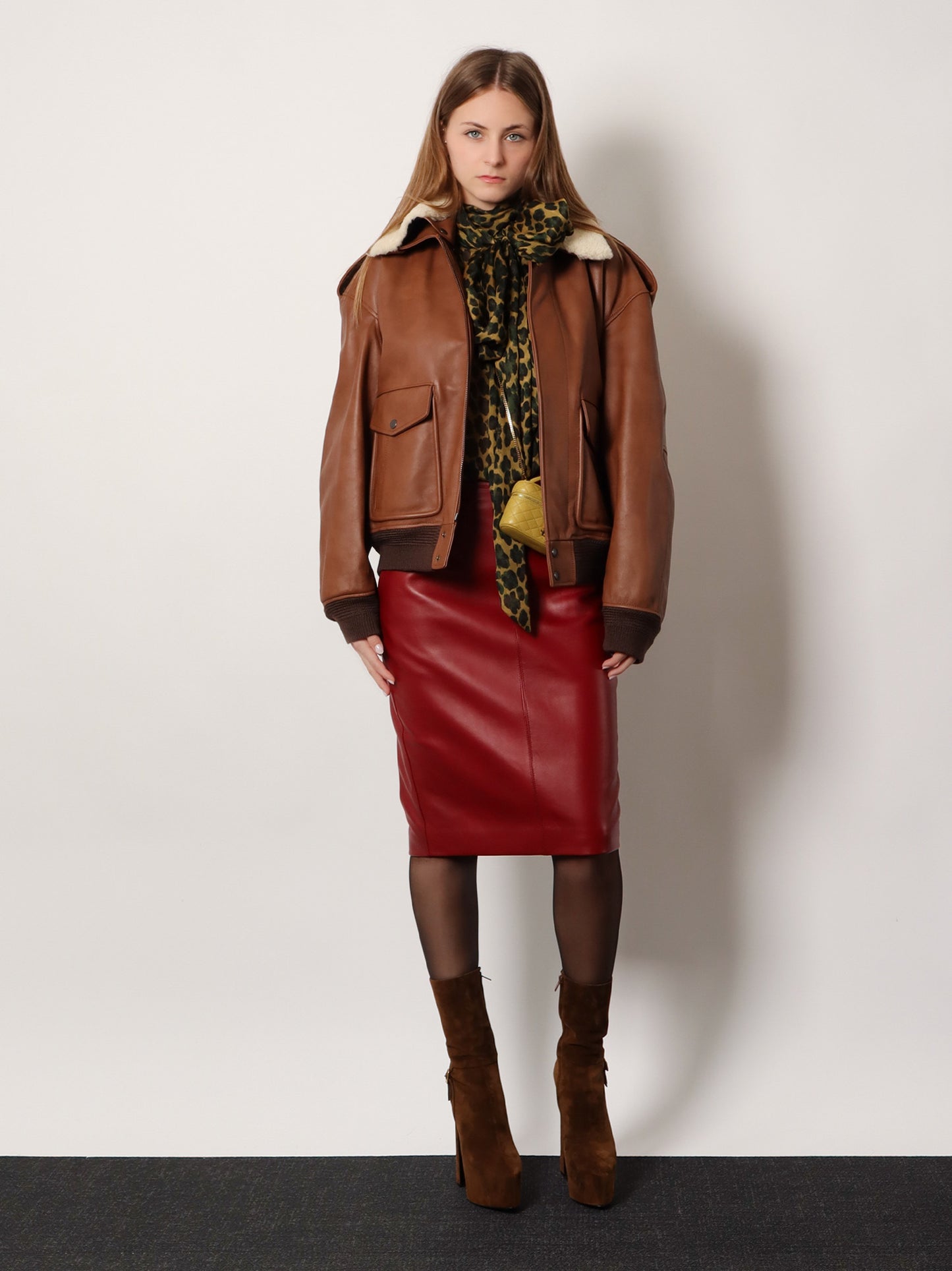 Cassandra leather skirt