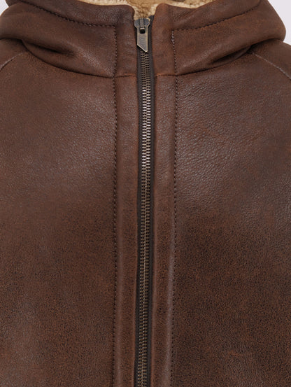 Shearling hooded jacket thumbnail