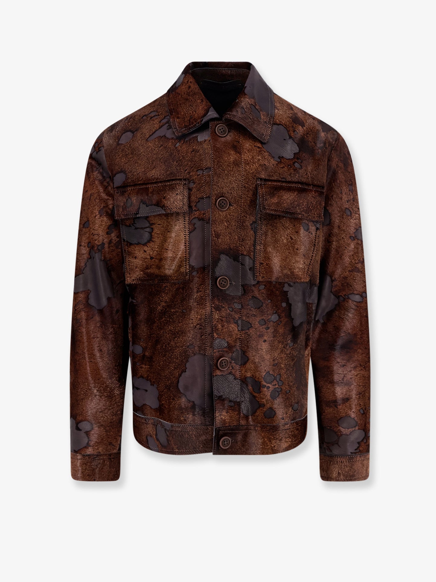 Jaly suede jacket with camouflage print