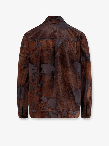 Jaly suede jacket with camouflage print thumbnail