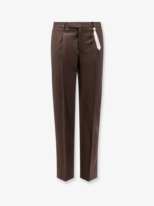 Il Viaggiatore pleated wool blend trousers
