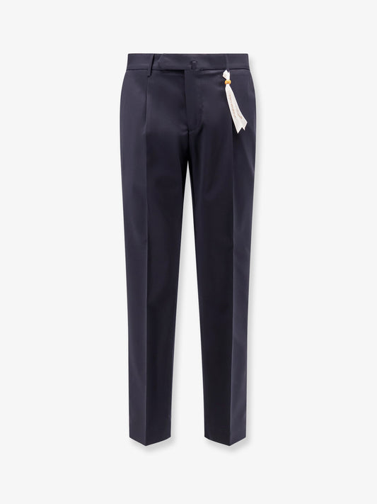 Il Viaggiatore pleated wool blend trousers