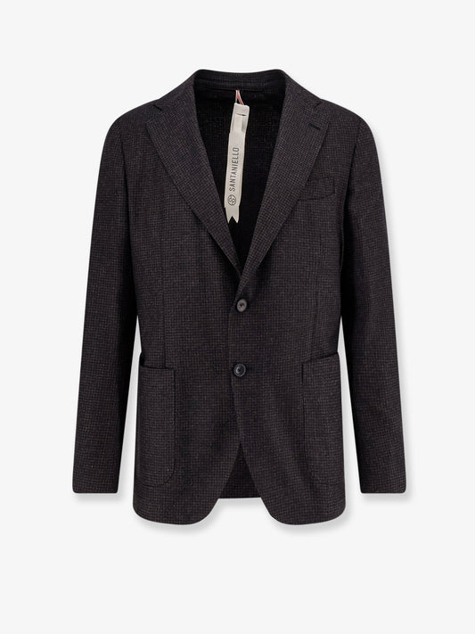 Single-breasted wool blend blazer