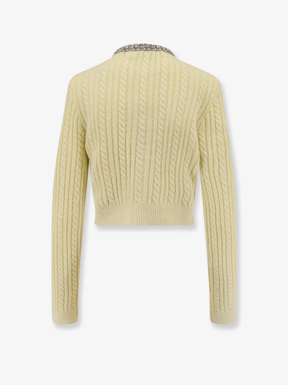 Wool blend cardigan with rhinestones thumbnail