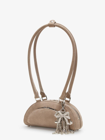 Suede shoulder bag with charms thumbnail