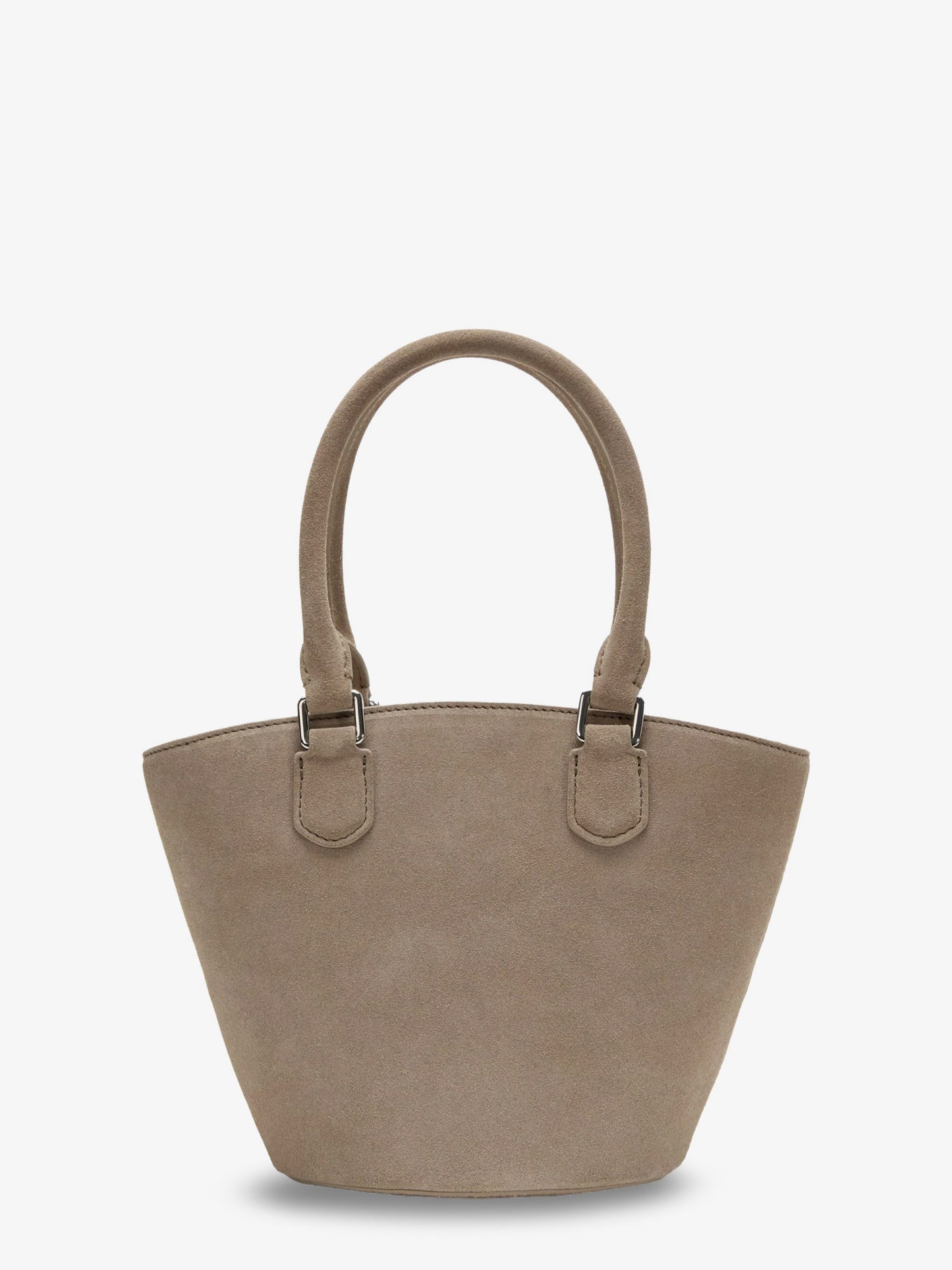 Suede shoulder bag with charms