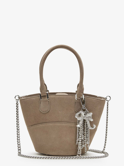 Suede shoulder bag with charms thumbnail
