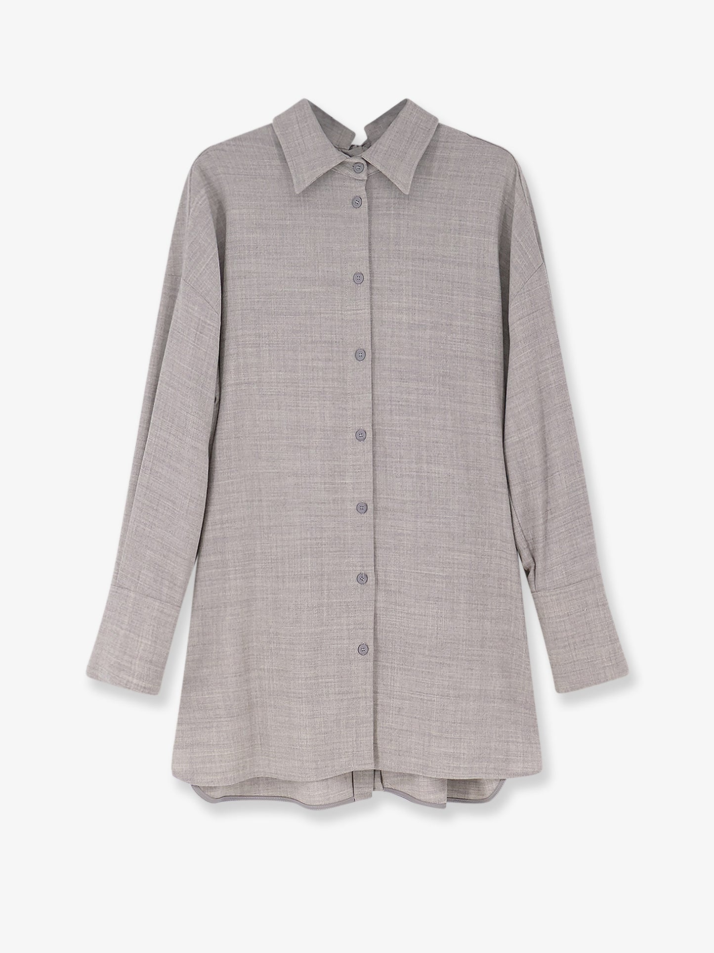 Stretch virgin wool long shirt