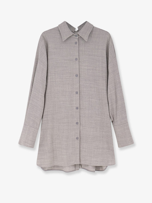 Stretch virgin wool long shirt