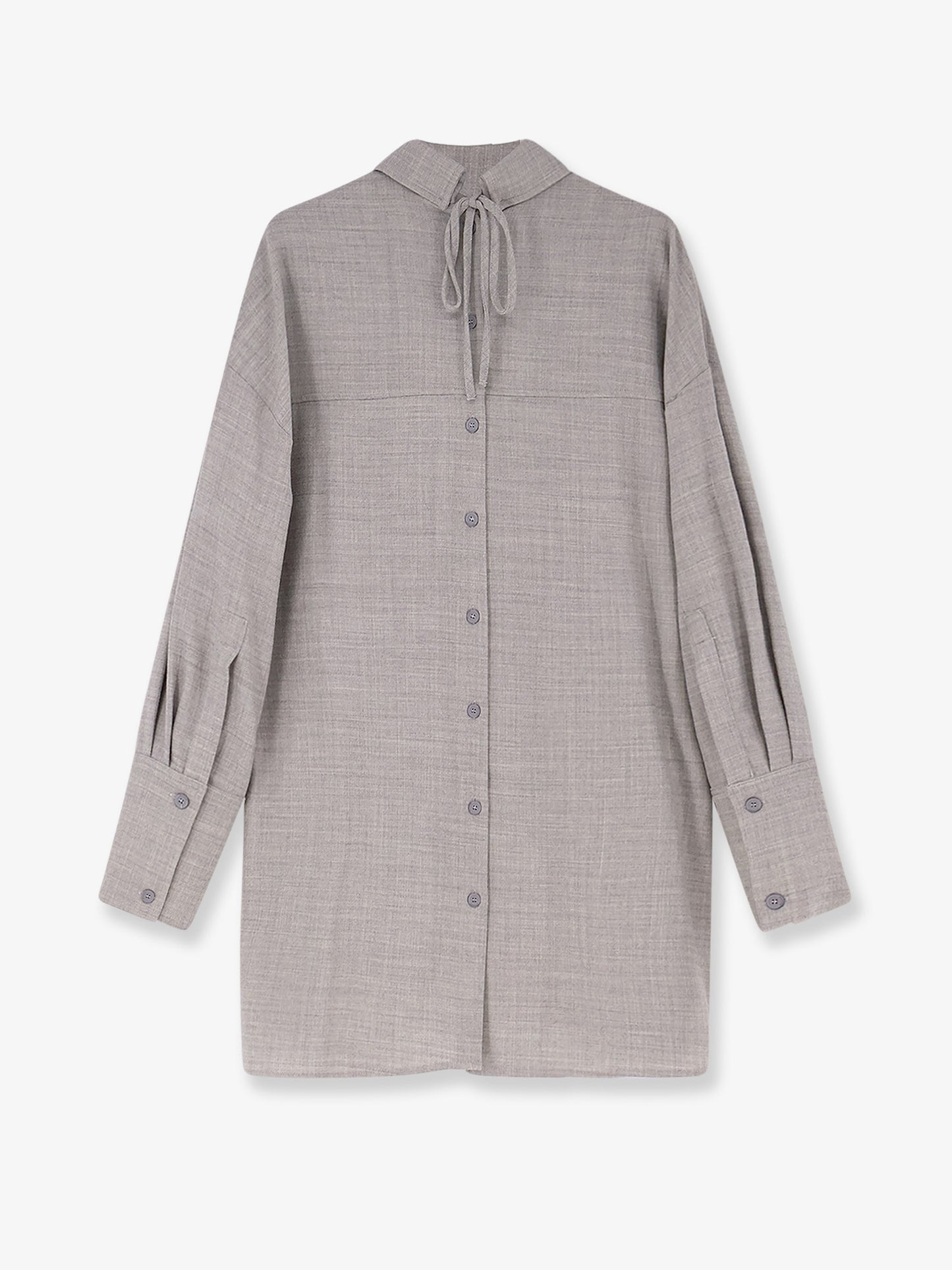 Stretch virgin wool long shirt