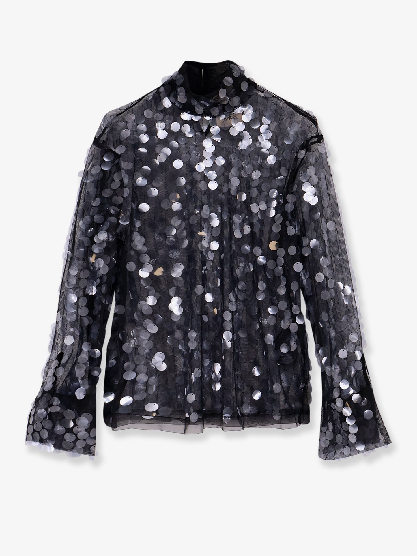 Voile top with maxi sequins