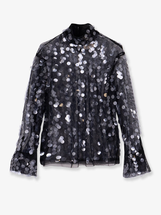 Voile top with maxi sequins