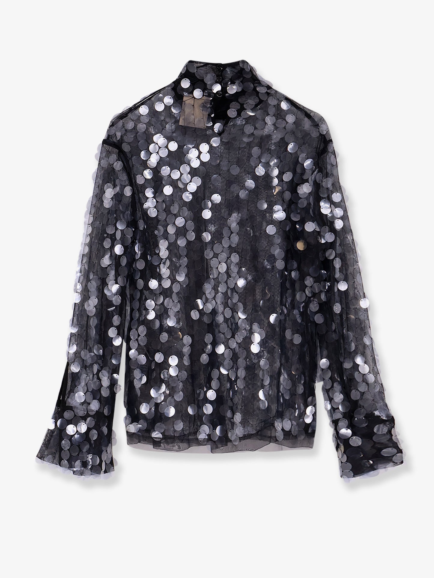 Voile top with maxi sequins