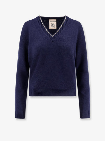 Wool and cashmere sweater with rhinestones thumbnail