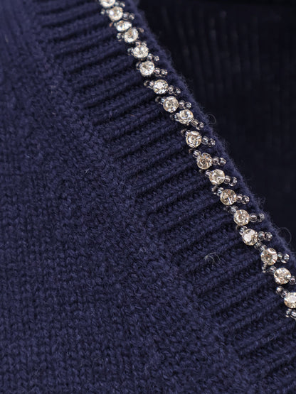 Wool and cashmere sweater with rhinestones thumbnail