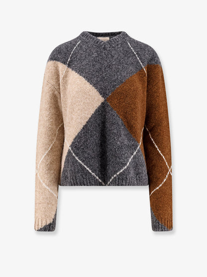 Wool and alpaca blend diamond-patterned sweater thumbnail